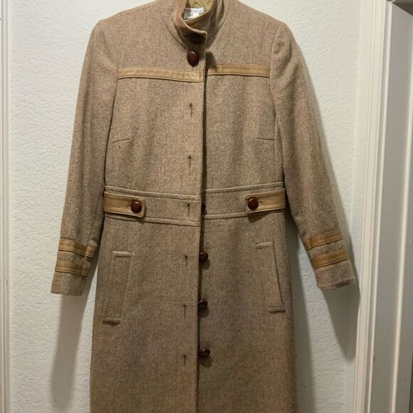 Vintage KORS Michael Kors Women’s Tweed Officers Jacket Wool Coat Size 4 - Picture 5 of 11